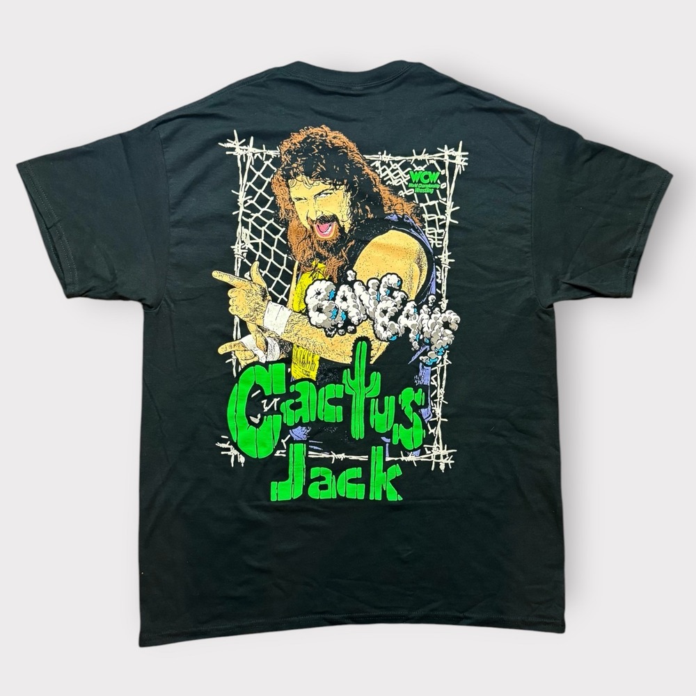 WWE Cactus Jack WCW Wrestling T-Shirt Black Ripple Junction Mick Foley Large